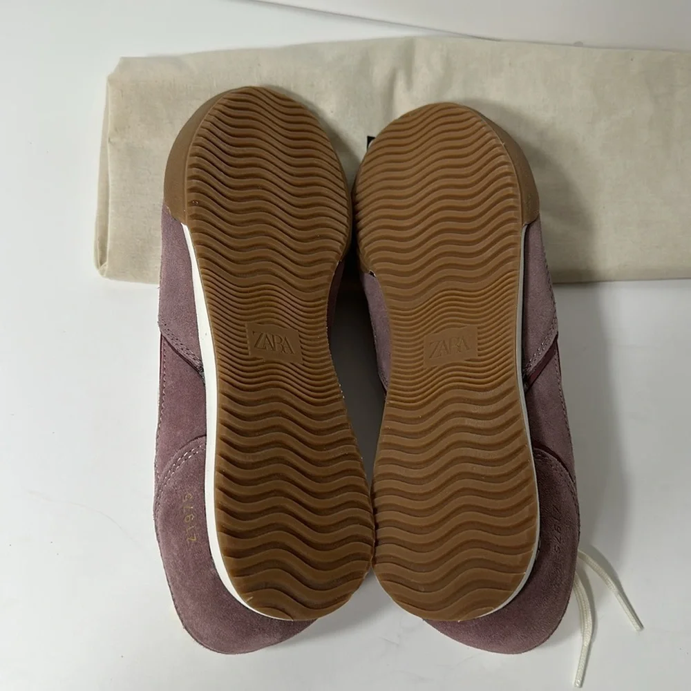 Zara Men's Maroon and Cream Sneakers - Picture 10 of 17
